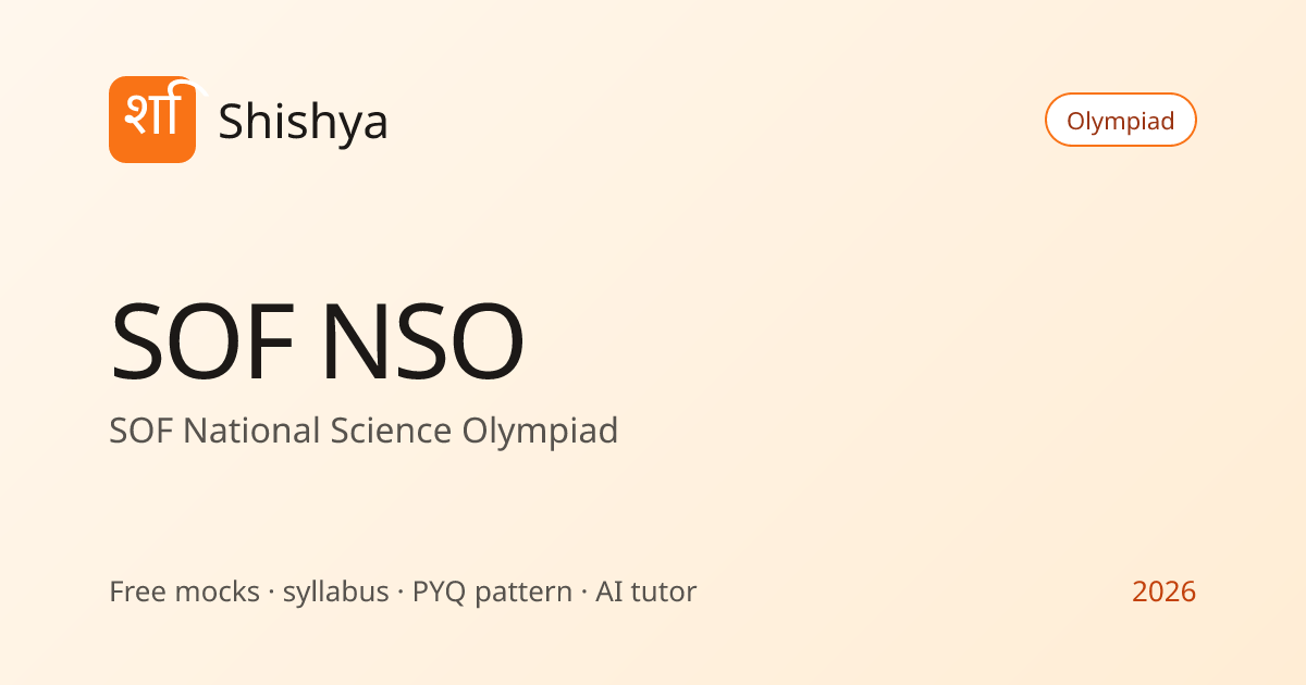 SOF NSO 2026 Exam day 30 Oct 2026 — Exam date, notification, admit card ...